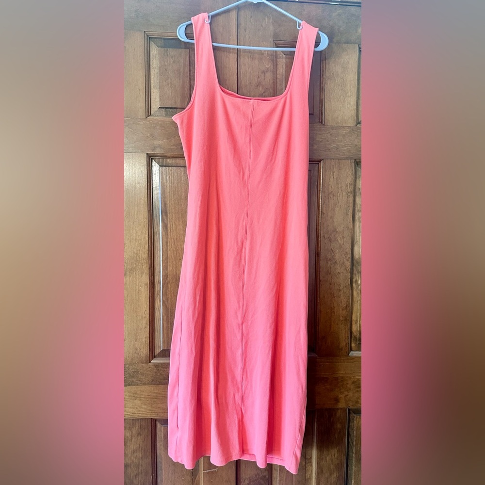 Old Navy Maternity Coral Tropics Ribbed Square Neck Dress - XXL - Picture 5 of 10